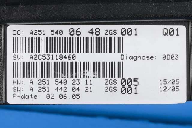 Instrumentpanel til Mercedes ML 2005-2011 (W164) (W164) (VDO|A2C53118460|A 251 540 06 48|)