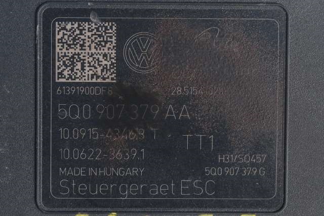 ABS sentral til Audi A3 2012-2016 (Type III, Fase 1) (VAG|5Q0 614 517 T|5Q0 907 379 AA|)