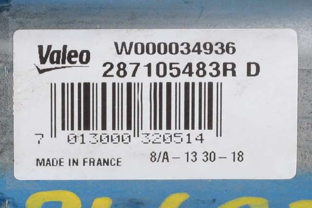 Viskermotor bakrute til Renault Captur 2013-2020 (Type I)  (VALEO|W000034936|2871 05483R|)