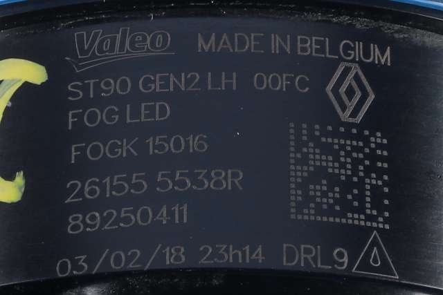 Tåkelykt venstre foran til Renault Captur 2013-2020 (Type I)  (RENAULT|2615 55538R|)