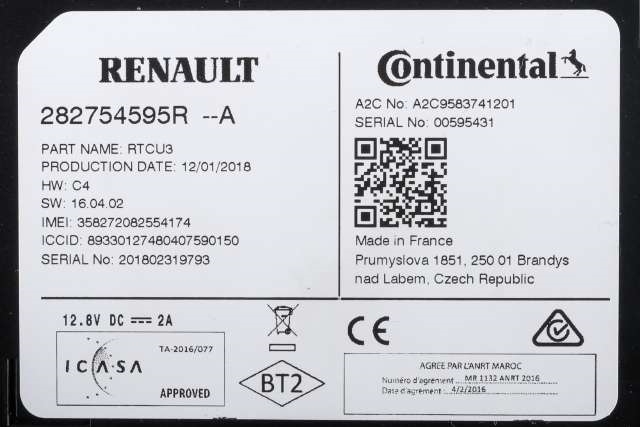 Styreenhet diverse til Renault Captur 2013-2020 (Type I)  (RENAULT|2827 54595R-A|)