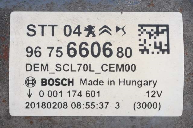 Starter diesel til Citroën Berlingo 2015-2019 (Type II, Fase 2) (BOSCH|0 001 174 601|96 756606 80|)