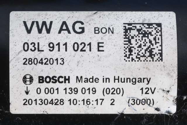 Starter diesel til Audi A4 2007-2014 (Type IV) (B8) (B8) (BOSCH|0 001 139 019|03L 911 021 E|)