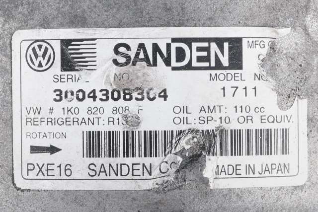 Aircondition kompressor til VW Caddy 2010-2015 (Type III, Fase 2)  (SANDEN|1711|1K0 820 808 F|)