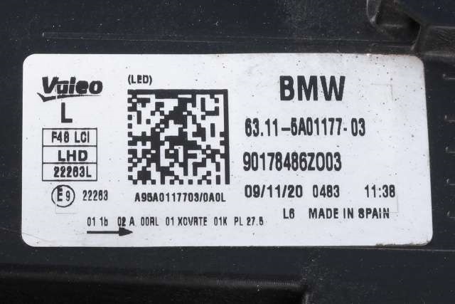 Frontlykt venstre full-LED til BMW X1 2015-2022 (F48) (F48) (BMW|63.11-5 A01 177|)
