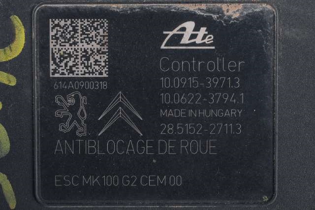 ABS sentral til Peugeot 208 2012-2019 (Type I)  (PEUGEOT|98 102932 80|)
