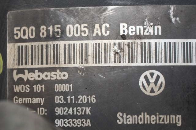 Bensinvarmer til VW Golf Sportsvan 2014-2018  (VAG|5Q0 815 005 AC|)
