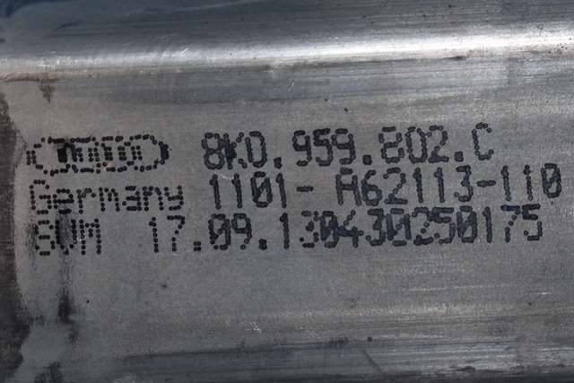Ruteheis høyre foran til Audi A1 2010-2014 (Type I, Fase 1)  (VAG|8X4 837 462 A|8K0 959 802 C|)