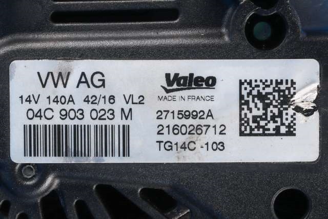 Dynamo til VW Golf Sportsvan 2014-2018 (VALEO|2715992A|04C 903 023 M. 14 VOLT - 140 AMP|)