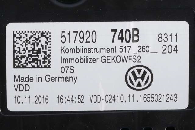 Instrumentpanel til VW Golf Sportsvan 2014-2018 (VAG|517 920 740 B|)