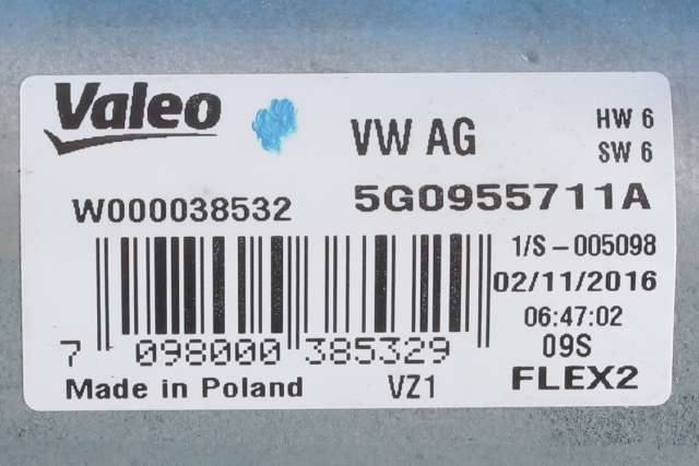 Viskermotor bakrute til VW Golf Sportsvan 2014-2018  (VALEO|W000038532|5G0 955 711 A|)