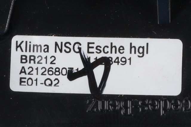 Varmeapparat betjening til Mercedes E-Klasse 2009-2013 (Fase 1) (W212) (W212) (MERCEDES|A 212 900 77 04|)