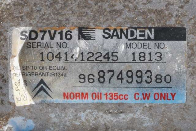 Aircondition kompressor til Peugeot Expert 2007-2016 (Type II)  (SANDEN|1813|96 874993 80|)