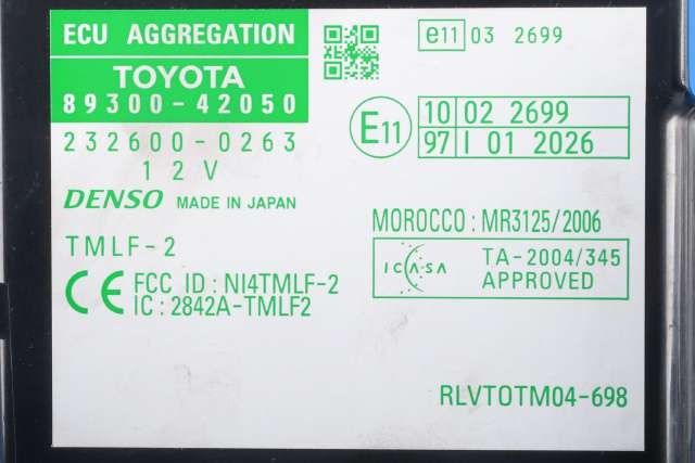 Styreenhet diverse til Toyota RAV4 2009-2013 (Type III, Fase 2)  (DENSO|232600-0263|89300-42050|)