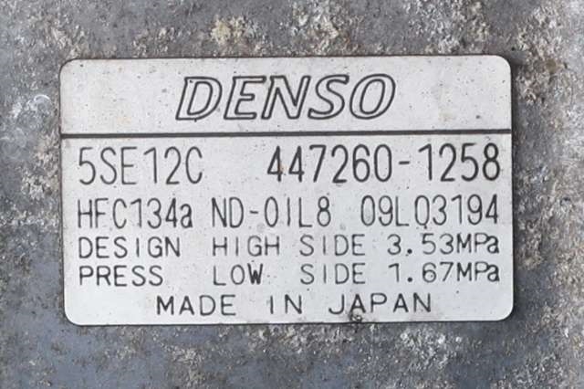 Aircondition kompressor til Toyota RAV4 2009-2013 (Type III, Fase 2) (DENSO|447260-1258|)