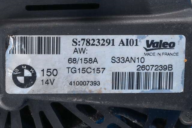 Dynamo diesel til Mini Countryman 2010-2016 (R60) (R60) (VALEO|2607239B|7 823 291. 14 VOLT - 150 AMP|)