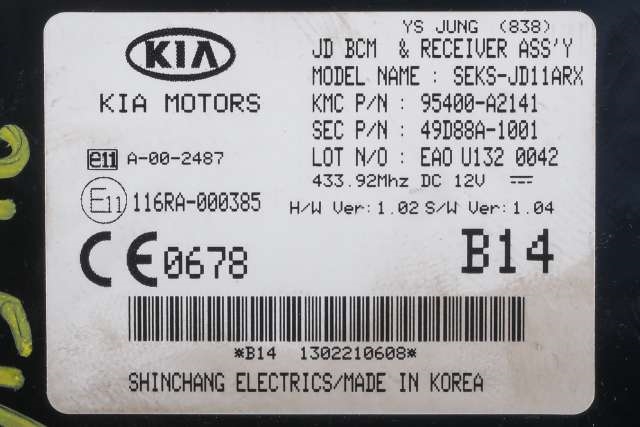 Styreenhet comfort (BCM) til Kia Cee