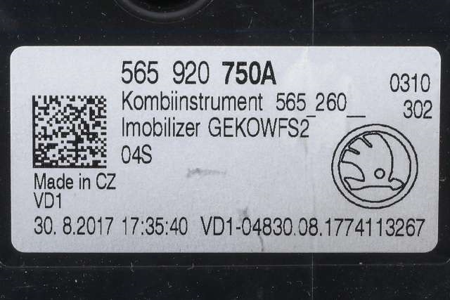 Instrumentpanel til Škoda Kodiaq 2017-->>  (VAG|565 920 750 A|)