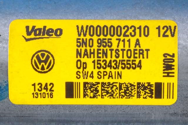 Viskermotor bakrute til VW Tiguan 2011-2016 (Type I, Fase 2) (VAG|5N0 955 711 A|)