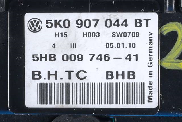Varmeapparat betjening til VW Golf, Plus/Cross 2009-2013 (Fase 2)  (HELLA|5HB 009 746-41|5K0 907 044 BT|)