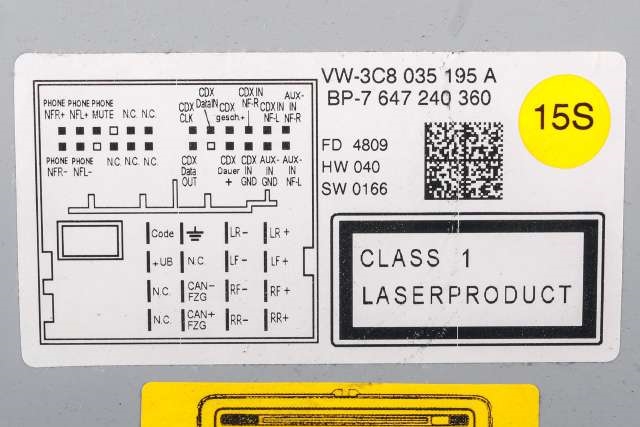 Bilstereo, med DAB til VW Golf, Plus/Cross 2009-2013 (Fase 2)  (VAG|3C8 035 195 A|)