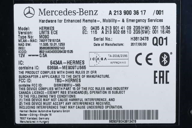 Styreenhet diverse til Mercedes A-Klasse 2012-2018 (W176) (W176) (MERCEDES|A 213 900 36 17|)