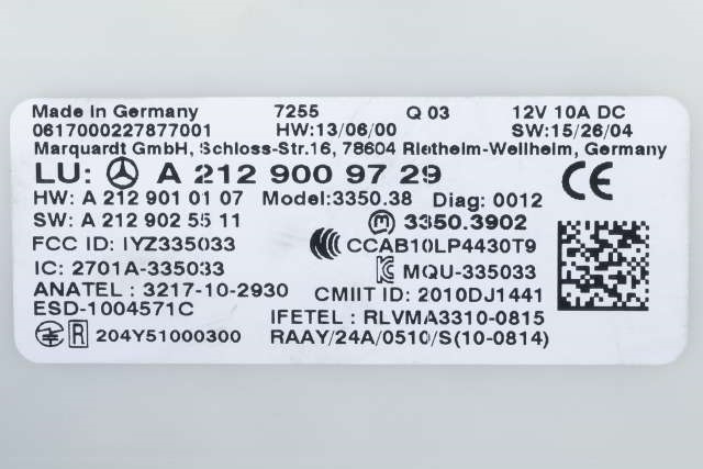 Styreenhet nøkkelfri/keyless til Mercedes A-Klasse 2012-2018 (W176) (W176) (MERCEDES|A 212 900 97 29|)
