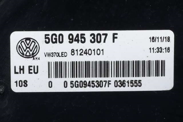 Baklykt venstre indre til VW Golf VII 2012-2017 (Fase 1)  (VAG|5G0 945 307 F|)