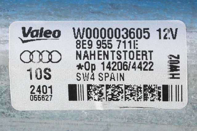 Viskermotor bakrute til Audi A3 2009-2012 (Type II, Fase 2)  (VAG|8E9 955 711 E|)