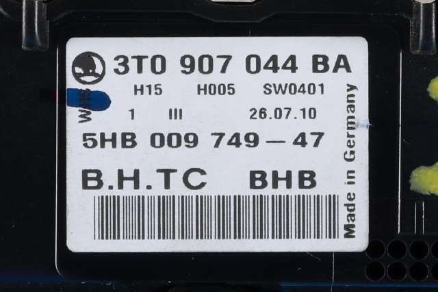 Varmeapparat betjening til Škoda Octavia 2009-2013 (Type II, Fase 2)  (HELLA|5HB 009 749-47|3T0 907 044 BA|)