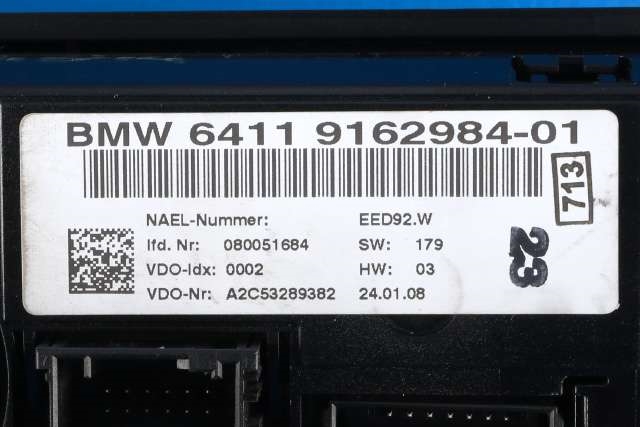Varmeapparat betjening til BMW 3-Serie 2005-2011 (E90/E91/E92/E93) (E90/E91/E92/E93) (VDO|A2C53289382|64.11-9 162 984|)