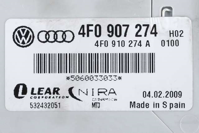 Sensor dekktrykk til Audi A6 2008-2011 (Type III, Fase 2) (C6) (C6) (VAG|4F0 907 274|)