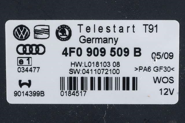 Varmeapparat diverse til Audi A6 2008-2011 (Type III, Fase 2) (C6) (C6) (VAG|4F0 909 509 B|)