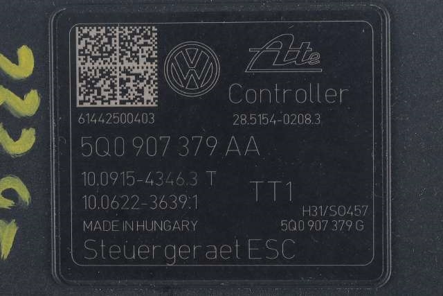 ABS sentral til VW Golf VII 2012-2017 (Fase 1) (VAG|5Q0 614 517 T|5Q0 907 379 AA|)