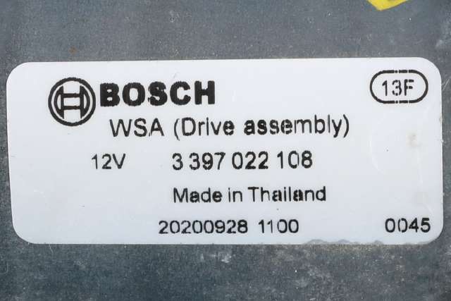 Viskermotor frontrute komplett m/overføring til Isuzu D-Max 2021-->> (Type III)  (BOSCH|3 398 011 168|3 397 022 108|)