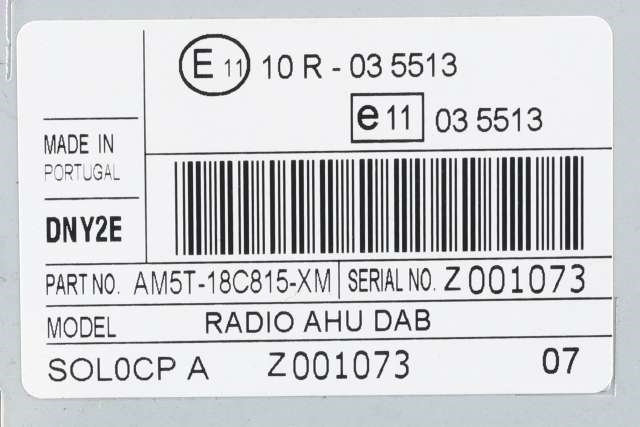 Bilstereo, med DAB til Ford Fiesta 2013-2017 (Type VI, Fase 2) (FORD|AM5T-18C815-XM|)