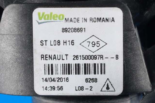 Tåkelykt høyre foran til Dacia Duster 2010-2017 (Type I)  (RENAULT|2615 00097R-B|)