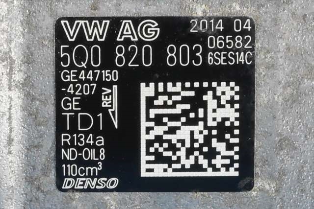 Aircondition kompressor til VW Golf VII 2012-2017 (Fase 1) (DENSO|447150-4207|5Q0 820 803|)