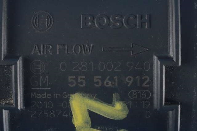 Luftmengde/luftmassemåler til Opel Astra J 2010-2015  (BOSCH|0 281 002 940|55 561 912|)