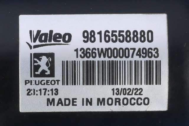Viskermotor frontrute komplett m/overføring til Toyota Proace City 2020-->>  (PSA|98 165588 80|)