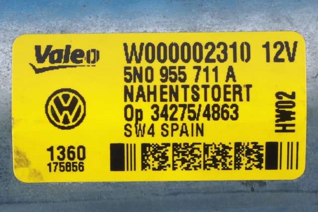 Viskermotor bakrute til VW Tiguan 2007-2011 (Type I, Fase 1)  (VAG|5N0 955 711 A|)