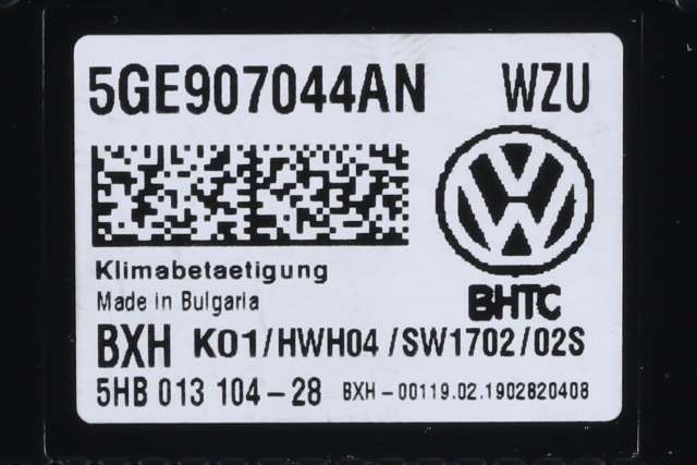 Varmeapparat betjening til VW e-Golf 2017-2020 (Fase 2) (VAG|5GE 907 044 AN|)