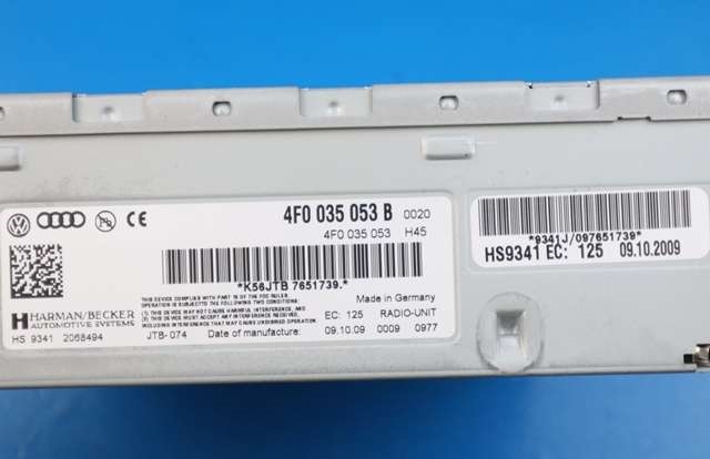 Bilstereo til Audi A5 2007-2016 (Type I)  (VAG|4F0 035 053 B|)
