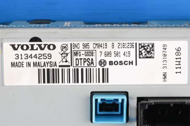 Bilstereo navigasjon skjerm til Volvo V70 2007-2013 (Type III, Fase 1)  (BOSCH|7 609 501 419|31344259|)