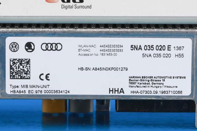 Bilstereo navigasjon spiller til VW e-Golf 2017-2020 (Fase 2)  (VAG|5NA 035 020 E|)