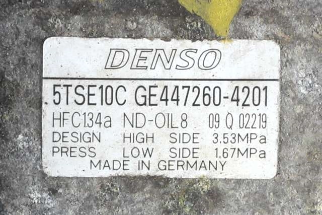 Aircondition kompressor til Toyota Yaris 2012-2014 (Type III, Fase 1)  (DENSO|447260-4201|)