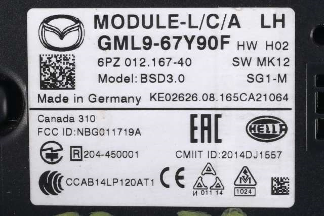 Sensor radar til Mazda 3 2016-2019 (Type III, Fase 2) (MAZDA|GML9-67-Y90F|)