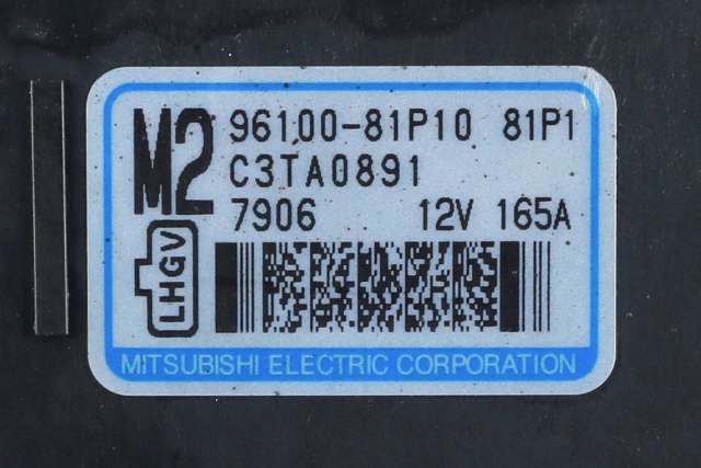 Dynamo til Suzuki Swift 2017-->>  (MITSUBISHI|C3TA0891|96100-81P10. 12 VOLT - 165 AMP|)