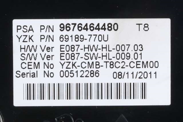 Instrumentpanel til Peugeot 3008 2009-2016 (Type I)  (YAZAKI|69189-770U|96 764644 80|)