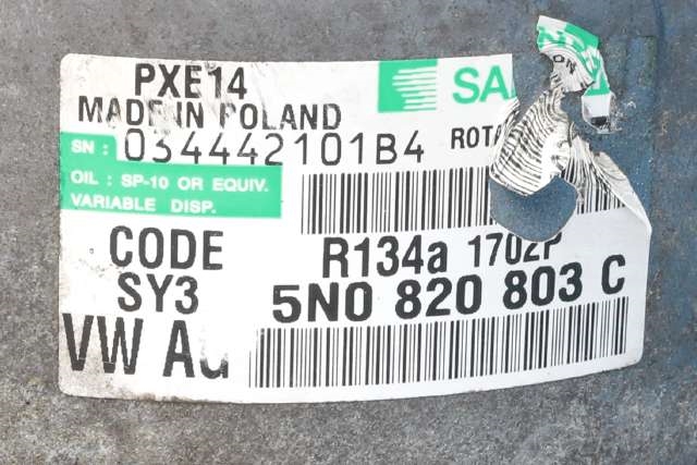 Aircondition kompressor til Audi A3 2009-2012 (Type II, Fase 2) (SANDEN|1702P|5N0 820 803 C|)
